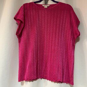 TanJay Blouse capsleeve vintage 90's womens Pink shimmer XL Barbie feminine